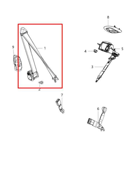 17-20 Chrysler Pacifica Limited Rear Driver LH Side 3rd Row Seat Belt Retractor - Alshned Auto Parts