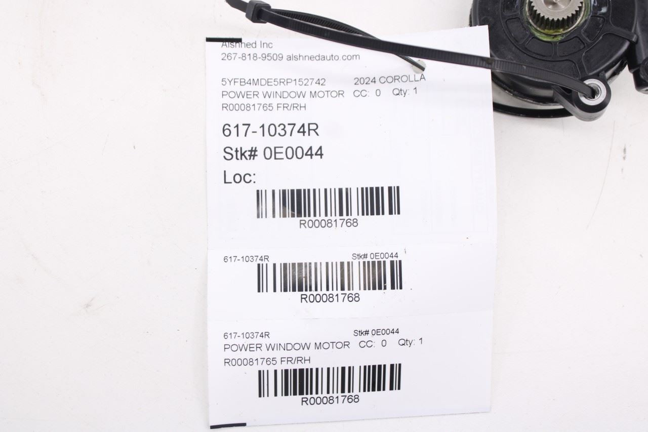 22-25 Toyota Corolla LE Front Right Door Power Window Regulator Motor 857100R01111