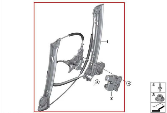 23-25 BMW 430i Gran Coupe xDrive Front Left Side Door Window Regulator w/ Motor - Alshned Auto Parts