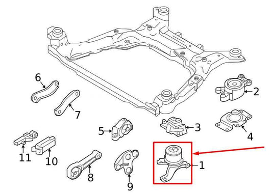 2015-2018 Volvo S60 T5 Premier 2.0L FWD Front Right Engine Support Mount Bracket - Alshned Auto Parts