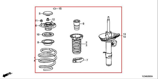 2015-2020 Acura TLX Tech 3.5L FWD Front Left Driver Side Shock Strut Absorber - Alshned Auto Parts