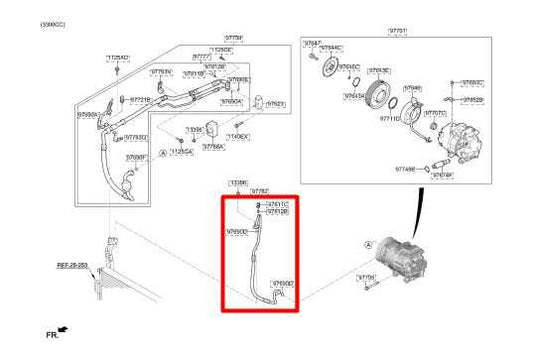 2019-20 Kia Sorento LX 3.3L AC Conditioning Discharge Hose Tube Pipe 97762C6900 - Alshned Auto Parts
