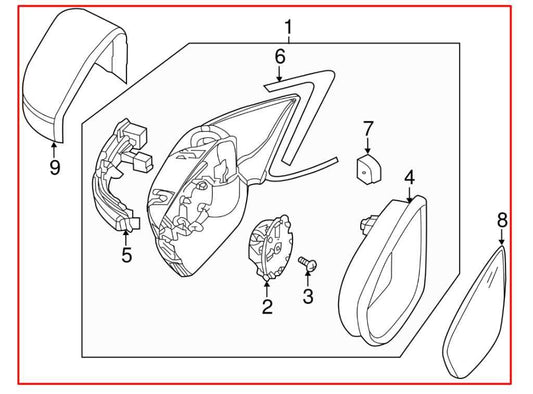 11-18 Volkswagen Jetta Sport Driver LH Side Rear View Mirror 5C7-857-507-AF OEM - Alshned Auto Parts