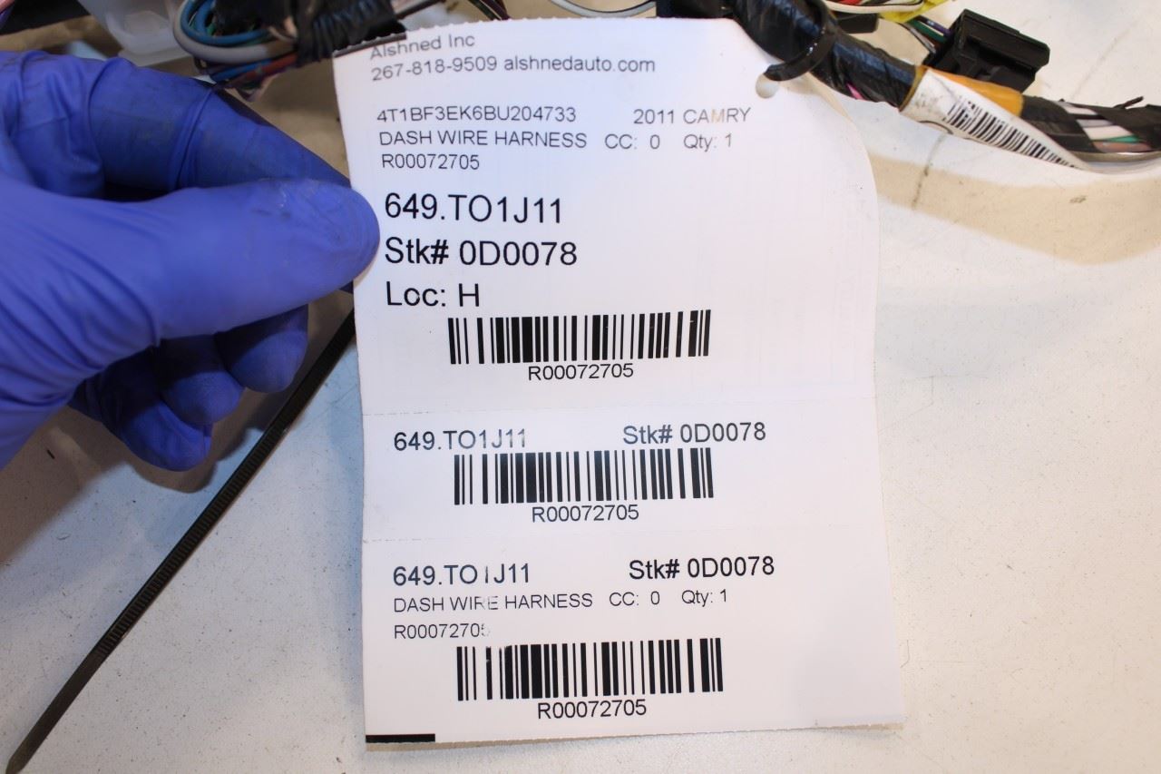 2011 Toyota Camry LE Dash Instrument Panel Wire Harness 82141-06T51 OEM - Alshned Auto Parts