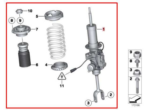 2010-2012 BMW 750Li xDrive 4.4L AWD Front Driver Left Side Shock Strut Absorber - Alshned Auto Parts