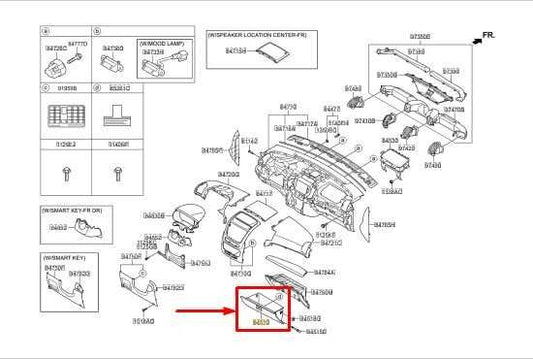 2013-2015 Kia Sorento Glove Box Storage Compartment 84510-1U005VA OEM - Alshned Auto Parts