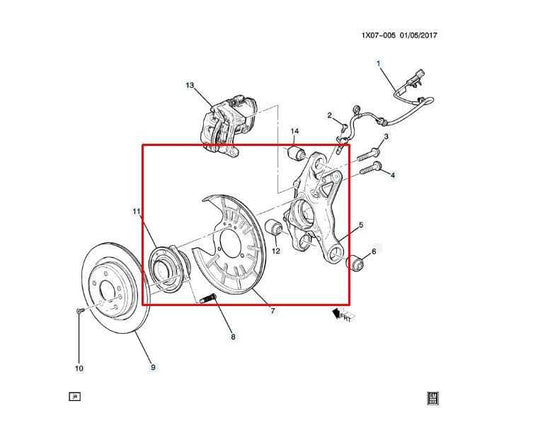 2018-24 Chevrolet Equinox LT Rear Left Driver Side Spindle Knuckle Hub 87825519 - Alshned Auto Parts
