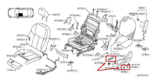 14-23 Infiniti Q50 Luxe RWD Front Left Side Seat Adjustment Switch 87066-4HA0A - Alshned Auto Parts