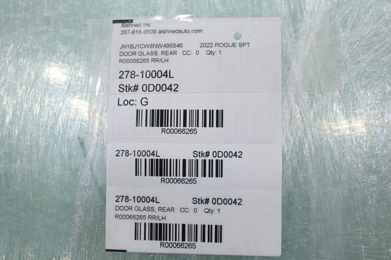 2017-2022 Nissan Rogue Sport SL AWD Rear Left Driver Side Door Window Glass - Alshned Auto Parts
