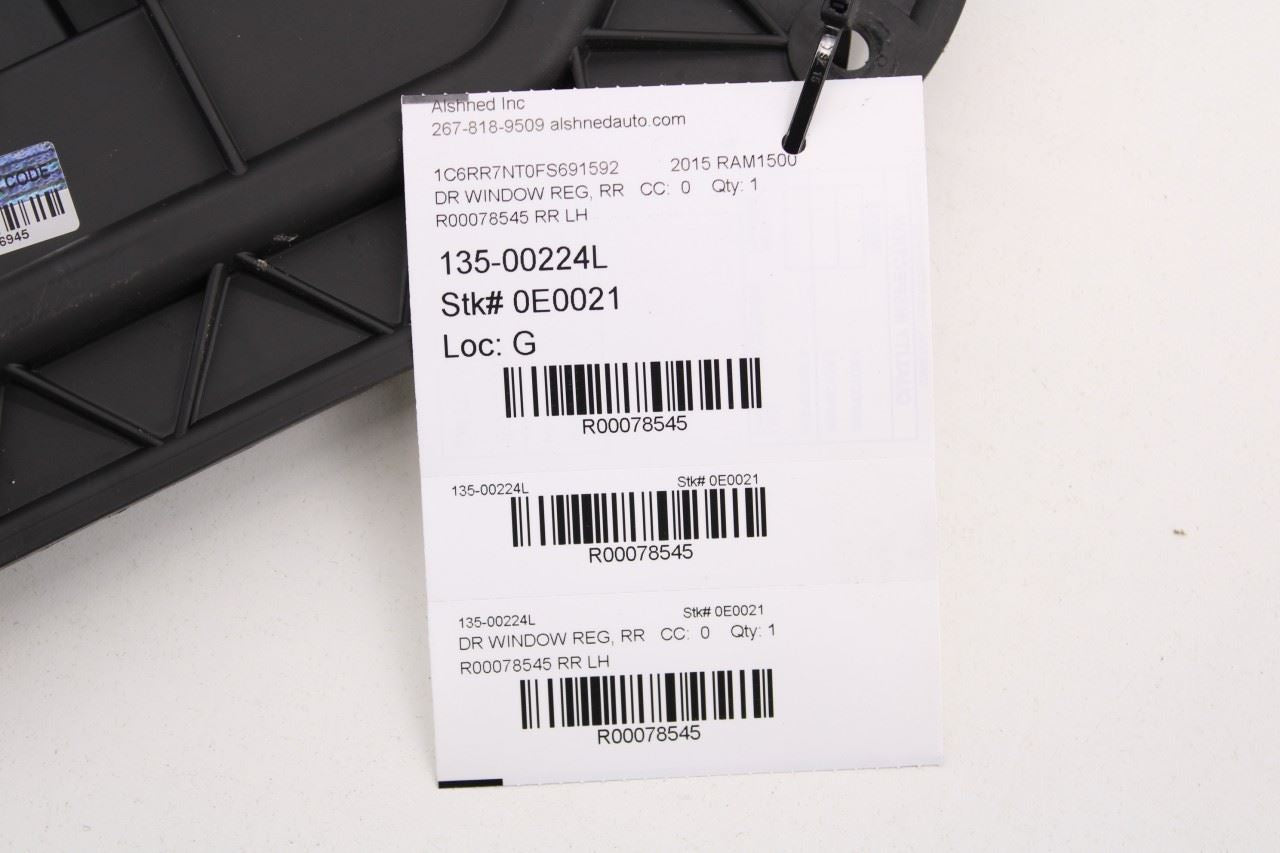 2011-2018 RAM 1500 Laramie Rear Left Door Window Regulator w/ Carrier and Motor - Alshned Auto Parts