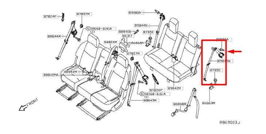 2015-20 Infiniti QX60 Rear Left Side 3rd Row Seat Belt Retractor 89845-9NB0B OEM - Alshned Auto Parts