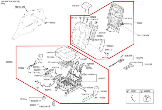 21-23 Kia Sorento X-Line SX Prestige 2.5L Rear Right Side 2nd Row Seat Complete - Alshned Auto Parts