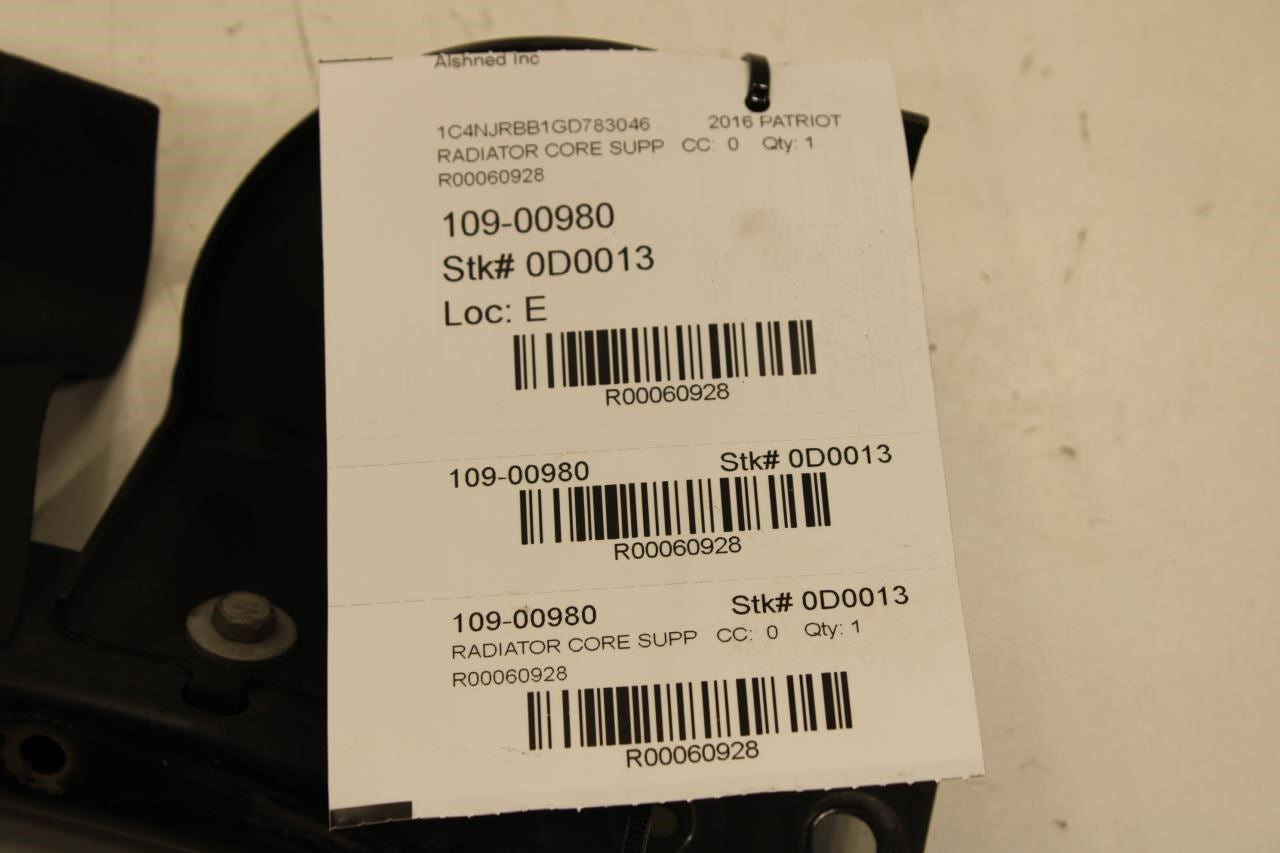 2007-2017 Jeep Patriot Sport SE Radiator Support Upper Closure Panel Crossmember - Alshned Auto Parts