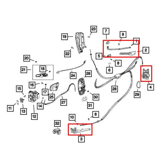 15-21 RAM Promaster City Rear RH Sliding Door Track Hinge Roller Set 68404759AA - Alshned Auto Parts