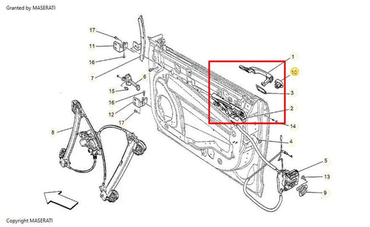 2014-2017 Maserati Ghibli Front Left Side Door Exterior Handle 670005439 OEM - Alshned Auto Parts