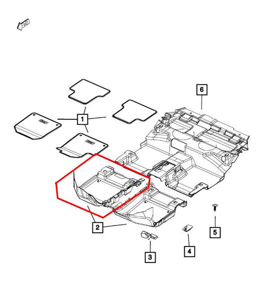 14-19 Jeep Cherokee 75th Anniversary Front Passenger Right Floor Cover Liner Mat - Alshned Auto Parts