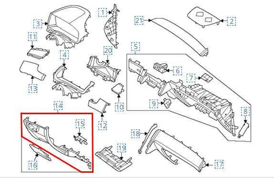 2022-2024 Hyundai Tucson SEL Front Left Side Dash Lower Knee Bolster Trim Panel - Alshned Auto Parts