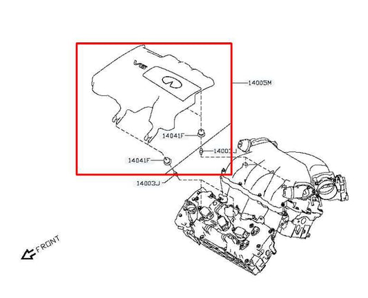 2016-2023 Infiniti QX60 3.5L Engine Appearance Motor Cover 14041-9NF0A OEM - Alshned Auto Parts