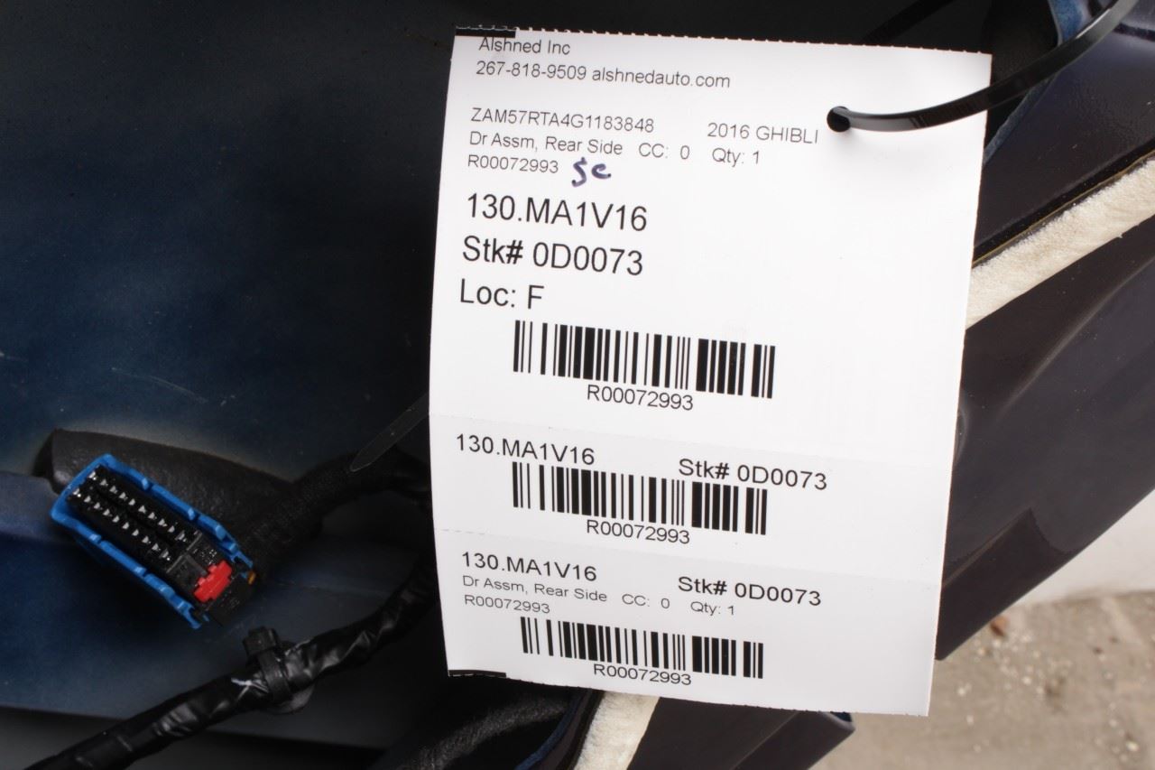 2014-2020 Maserati Ghibli S Q4 Rear Right Side Door Shell Panel 673008061 OEM - Alshned Auto Parts