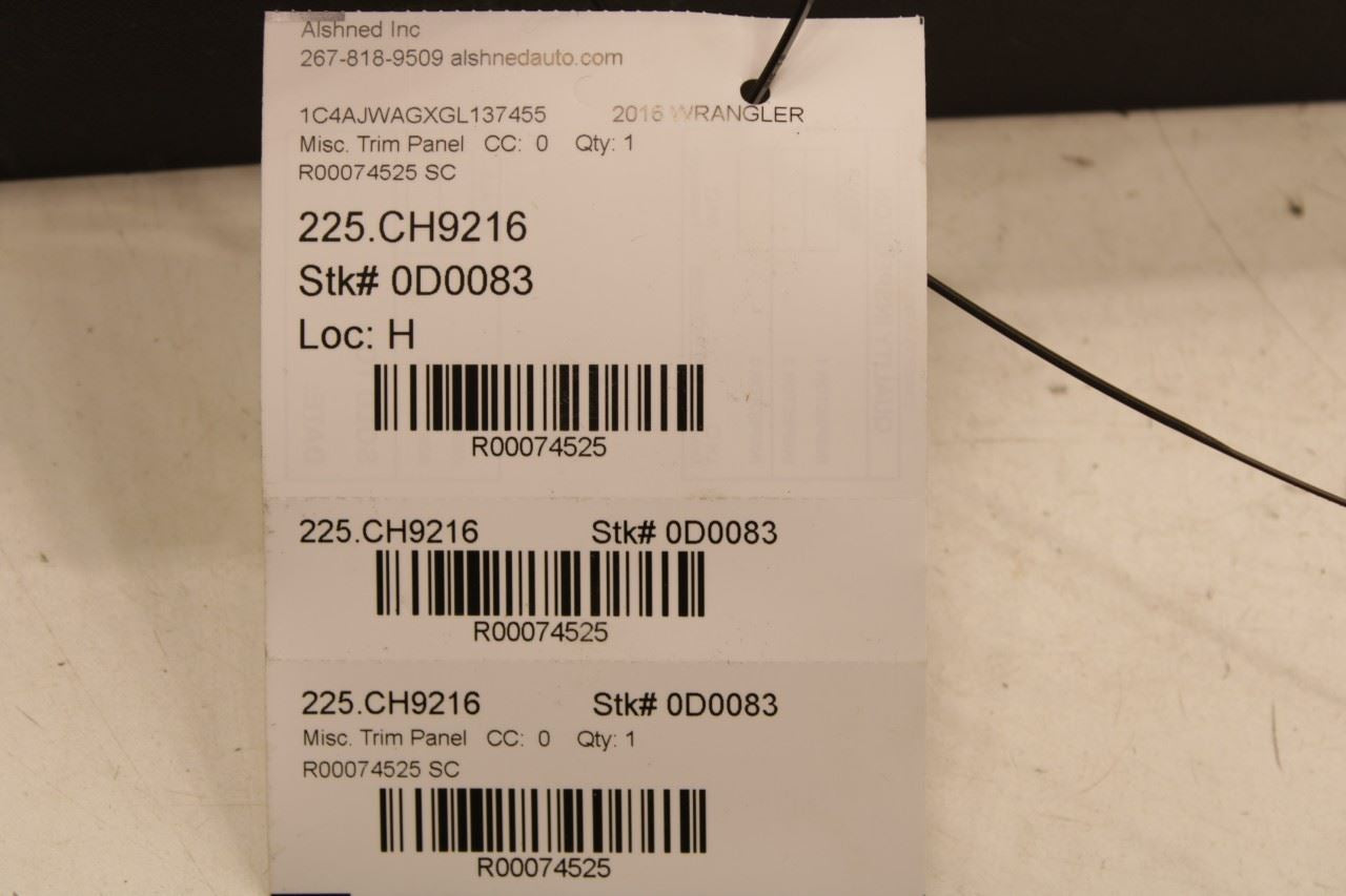 15-18 Jeep Wrangler Sport 2dr Front RH Side Door Scuff Sill Cover Wire Protector - Alshned Auto Parts