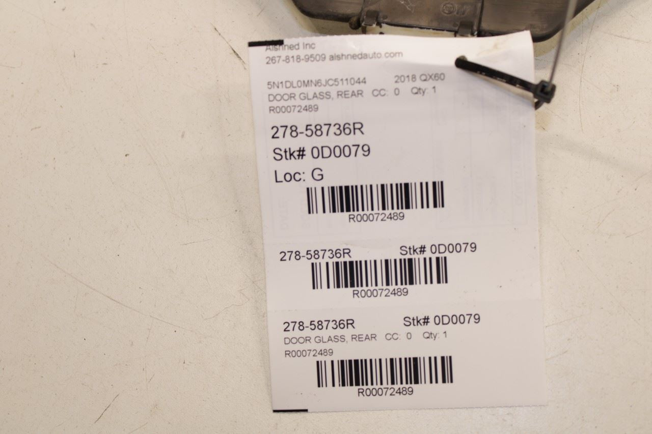 2014-2020 Infiniti QX60 Rear Right Passenger Side Door Window Glass 82300-3JA1C - Alshned Auto Parts