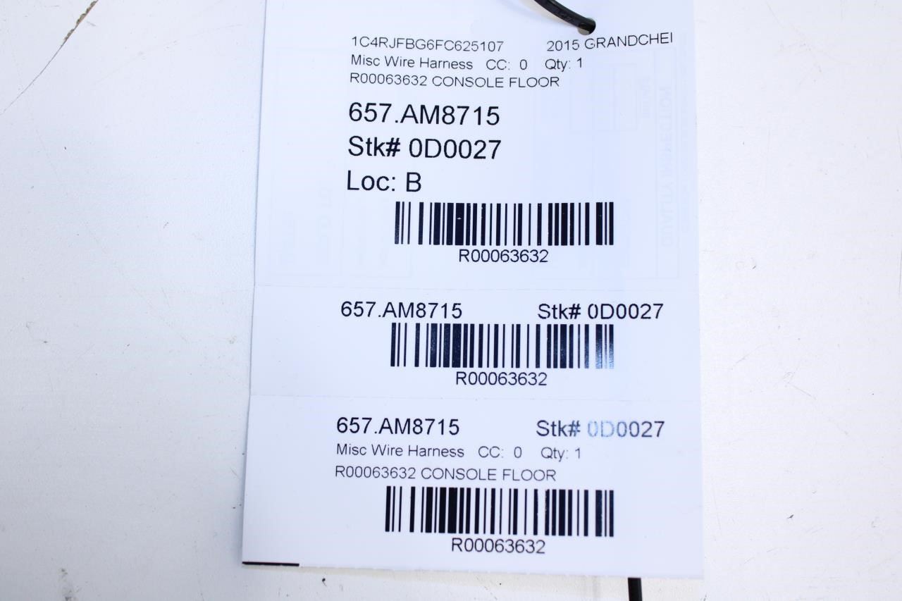 2015-2021 Jeep Grand Cherokee Limited Center Console Wire Harness 68237146AA OEM - Alshned Auto Parts