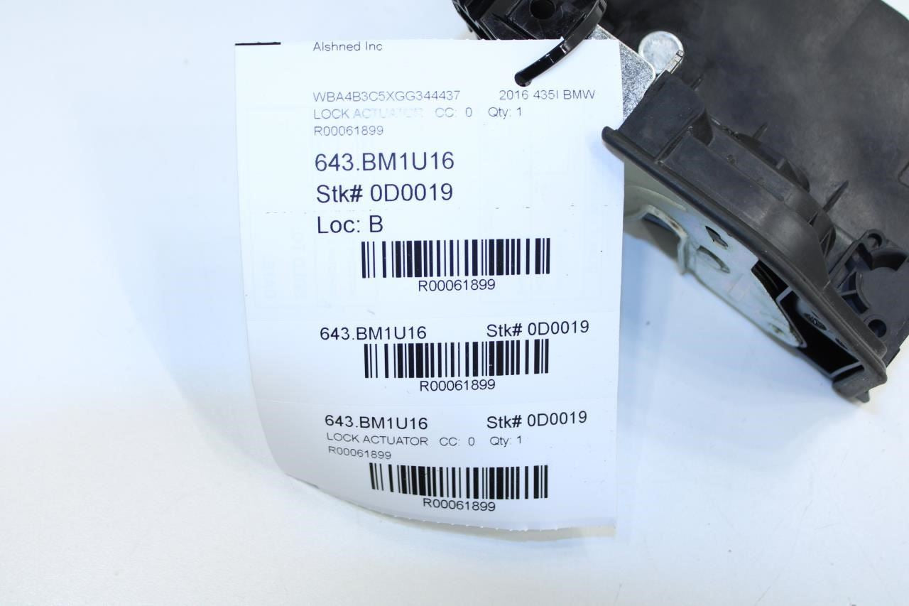 2015-2016 BMW 435I Gran Coupe xDrive RR LH Door Lock Latch Actuator 51227229459 - Alshned Auto Parts