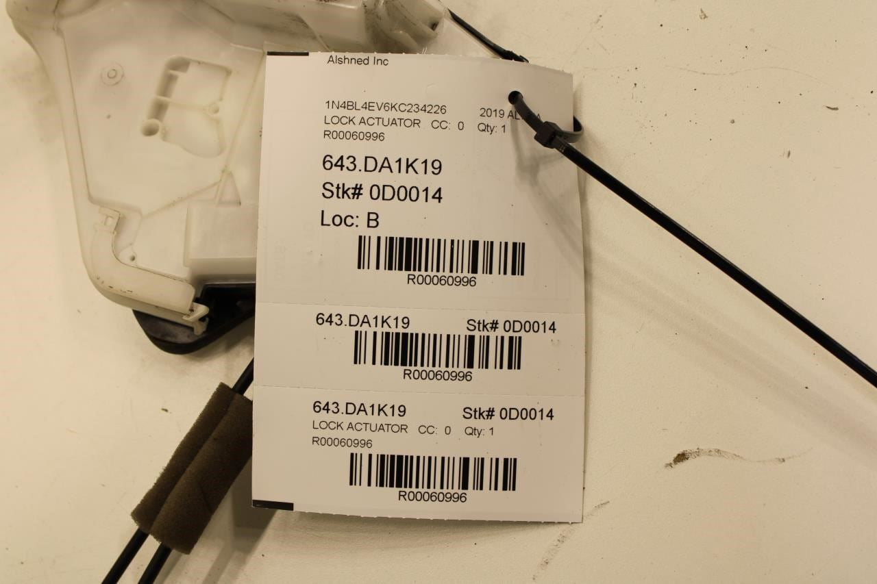 2019-2024 Nissan Altima SL Front Left Door Lock Latch Actuator 80501-6CA1B OEM - Alshned Auto Parts