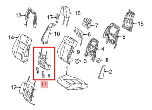 10-16 Mercedes-Benz E350 Sport 4Matic Front Seat Right Side Upper Lumbar Support - Alshned Auto Parts