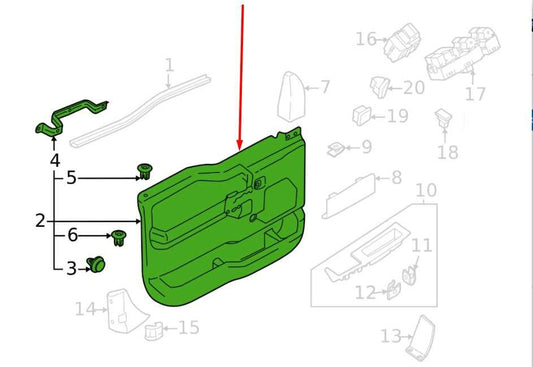 2021-23 Ford F150 XLT Supercrew Front Left Side Door Trim Panel ML3B-1623943-PM - Alshned Auto Parts