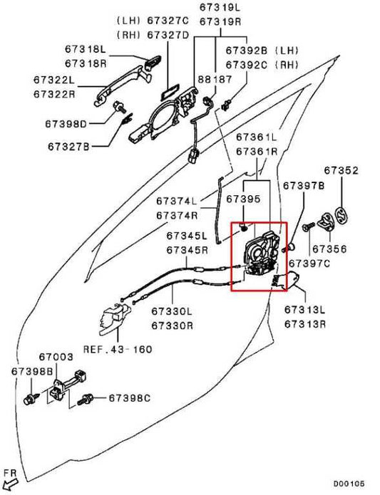 2011-25 Mitsubishi Outlander Sport SE Front Right Side Door Lock Latch Actuator - Alshned Auto Parts