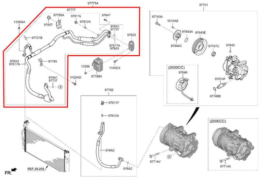 2019-21 Hyundai Veloster 2.0L AC Conditioning Suction and Liquid Hose Tube Pipe - Alshned Auto Parts