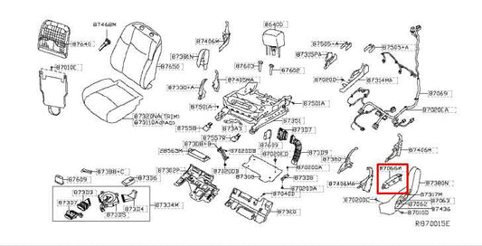 2008-2024 Nissan Murano Platinum Front Left Side Power Seat Adjustment Switch - Alshned Auto Parts