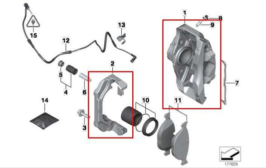 2010-15 BMW 750I xDrive Front Right and Left Side Brake Disc Caliper 34116786818 - Alshned Auto Parts