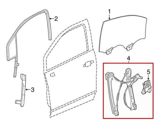 2018-2024 GMC Terrain Denali Front Right Door Window Regulator w/ Motor 84578844 - Alshned Auto Parts