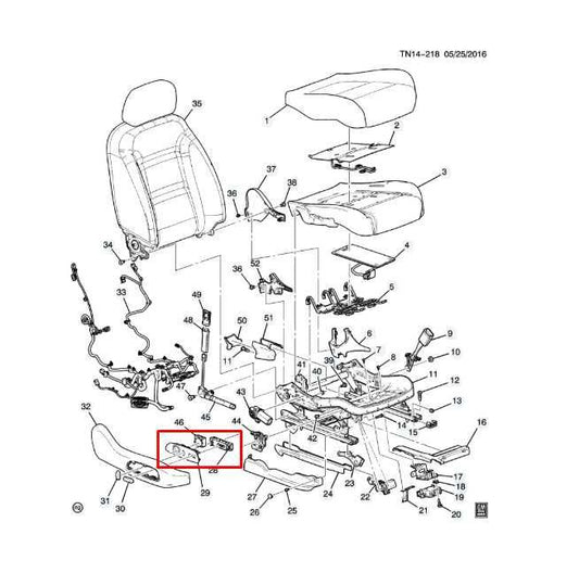 2013-2023 GMC Acadia SLT-1 Front Right Seat Adjuster Switch w/ Trim 25974715 OEM - Alshned Auto Parts