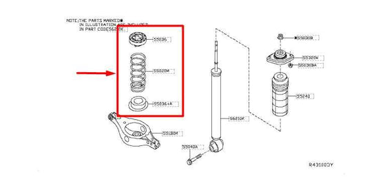 2016-2020 Nissan Pathfinder Rear RH and LH Side Coil Spring Pair 55020-9NF0A OEM - Alshned Auto Parts
