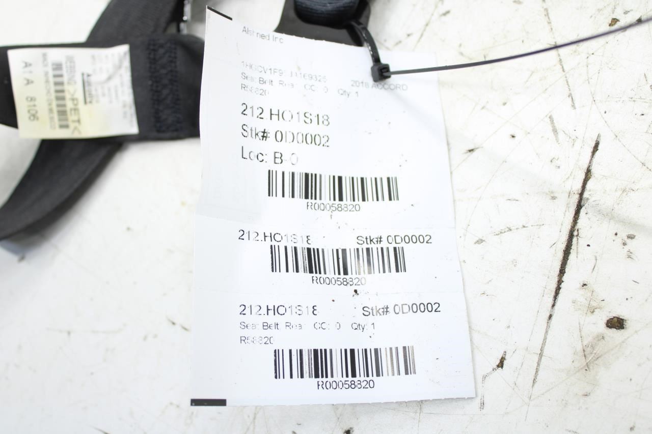 18-20 Honda Accord RR Center 2nd Row Seat Belt Retractor w/ Buckle 82455-TVA-A01 - Alshned Auto Parts