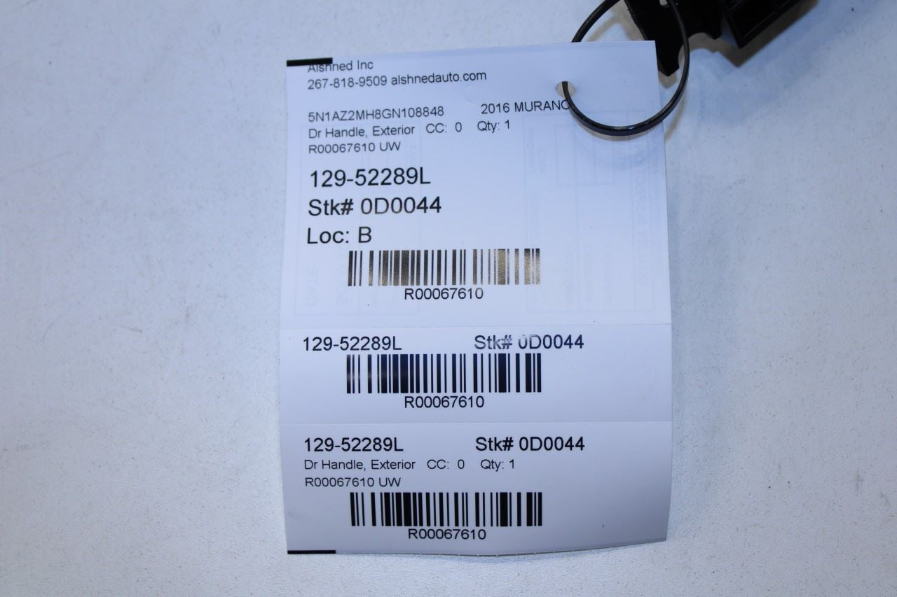 15-24 Nissan Murano Platinum 3.5L AWD Rear Driver Left Side Door Exterior Handle - Alshned Auto Parts
