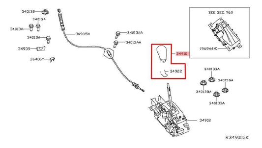 2016-2019 Infiniti QX60 3.5L FWD Automatic Transmission Gear Shifter Lever Knob - Alshned Auto Parts