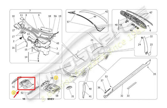 14-16 Maserati Ghibli 3.0L V6 Engine Cover Shield Guard Trim Panel 670007696 OEM - Alshned Auto Parts