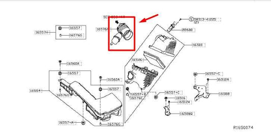 2016-2023 Infiniti QX60 3.5L Air Intake Cleaner Intake Duct Tube 16576-6KA0A OEM - Alshned Auto Parts