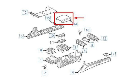 2012-2015 Jaguar XF Portfolio Center Console Armrest Lid Cover C2Z1024LEG OEM - Alshned Auto Parts