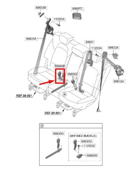 2019-23 Hyundai Santa Fe Rear Right 2nd Row Seat Belt Buckle 89840-S2000-NNB OEM - Alshned Auto Parts