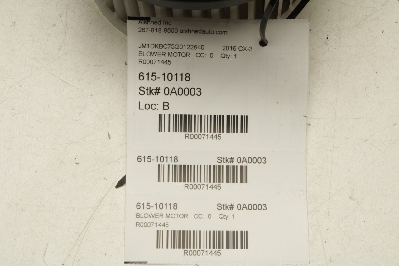 2016-2020 Mazda CX-3 Touring 2.0L HVAC Blower Motor Fan DD2F-61-B10 OEM - Alshned Auto Parts