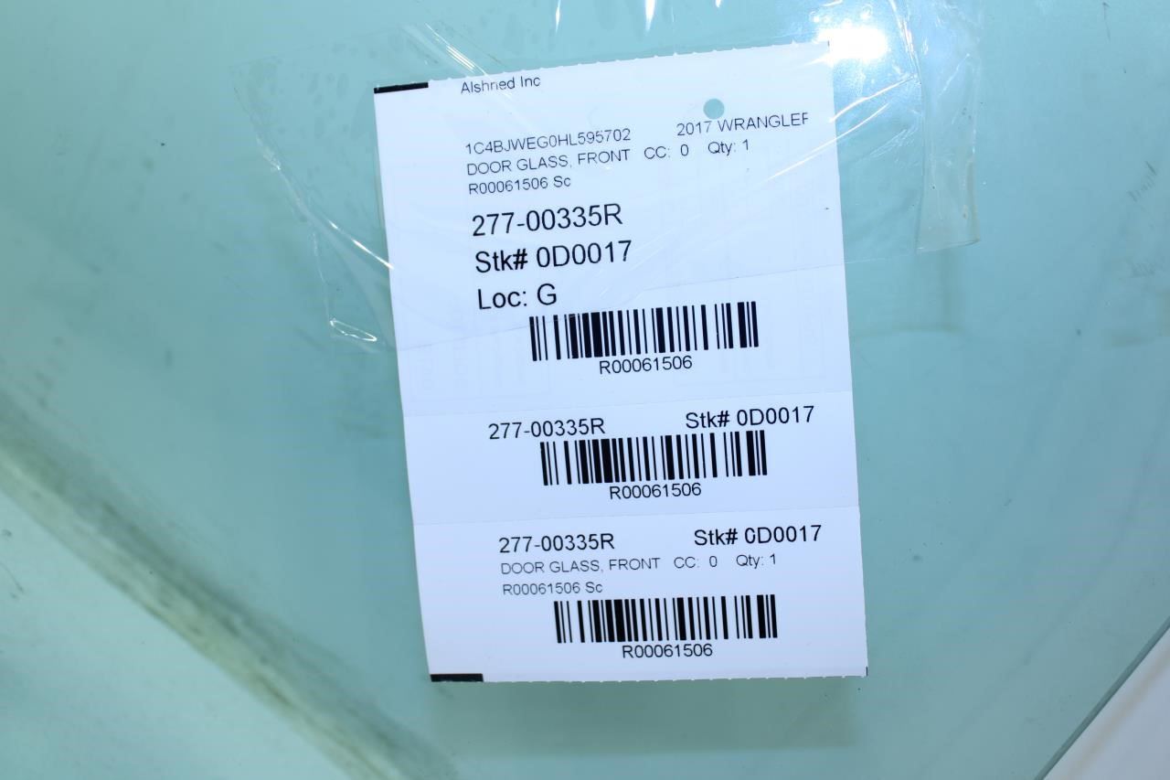 2009-2018 Jeep Wrangler Sahara FR RH Passenger Side Door Window Glass 55395248AB - Alshned Auto Parts