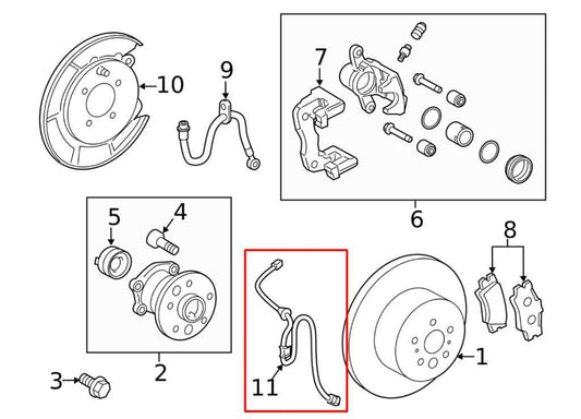 09-11 Toyota Camry LE 2.5L FWD Rear RH and LH ABS Speed Sensor Wire Harness Set - Alshned Auto Parts