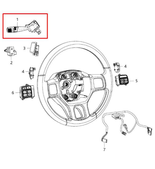2011-20 Ram 1500 Laramie Crew Cab Steering Column Light Turn Signal Wiper Switch - Alshned Auto Parts