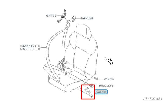 2015-21 Subaru WRX Premium 2.0L AWD Front Passenger Right Side Seat Belt Buckle - Alshned Auto Parts