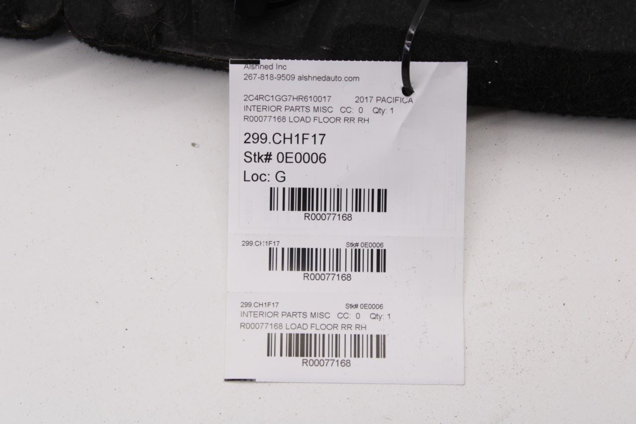2017-20 Chrysler Pacifica Limited Rear Right Side 2nd Row Load Floor Cover Panel - Alshned Auto Parts